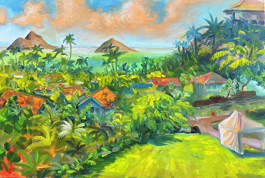 View of Lanikai Painting by Alla Parsons