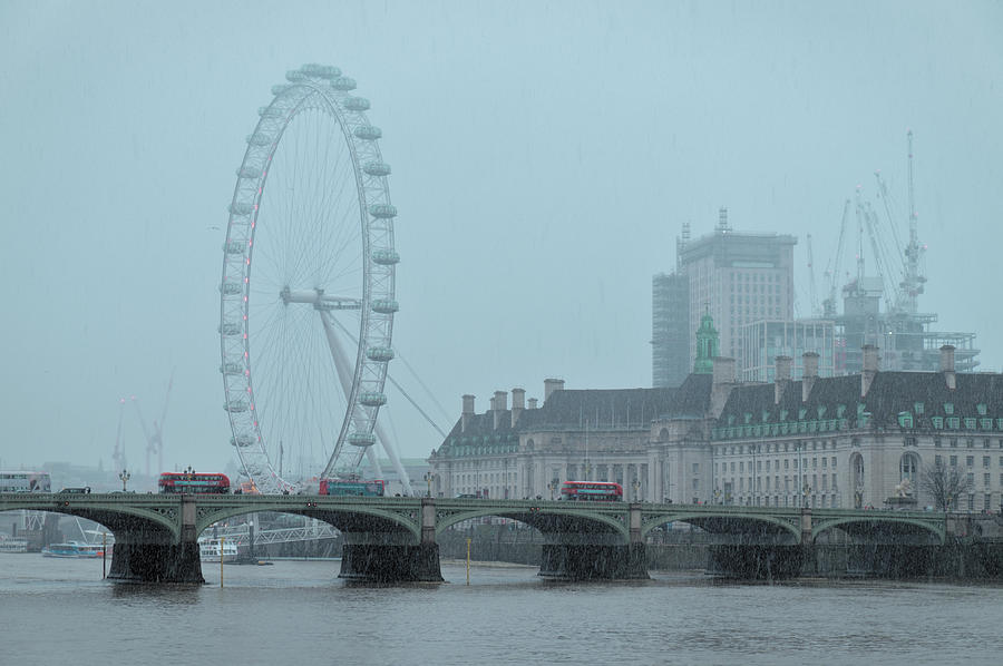 View of London during a snowy day Photograph by Angelo DeVal