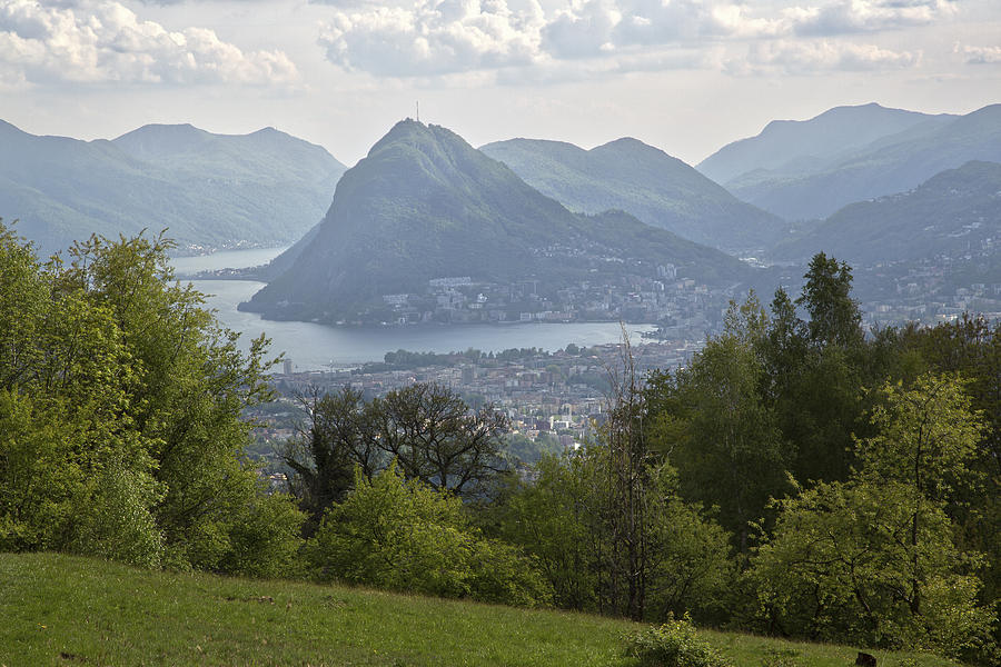 View of Lugano and Monte San Salvatore Photograph by Heinz Baumann Photography