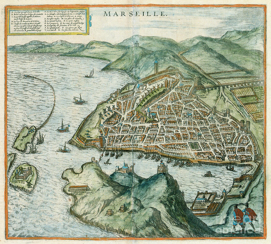 View Of Marseilles, France, 1575 Photograph by Georg Braun and Franz Hogenberg
