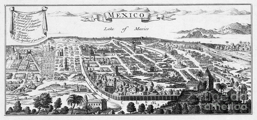 View Of Mexico City Drawing by Granger