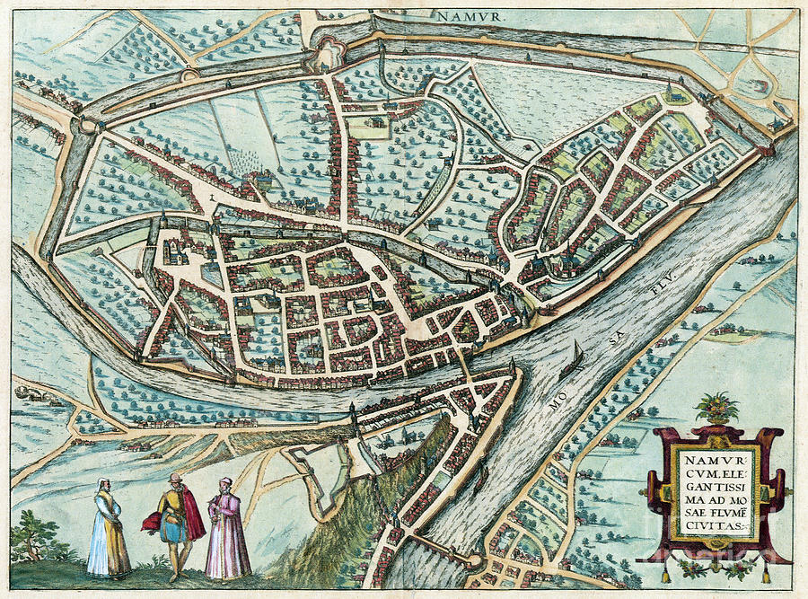 View Of Namur, 1581 Drawing by Georg Braun and Franz Hogenberg