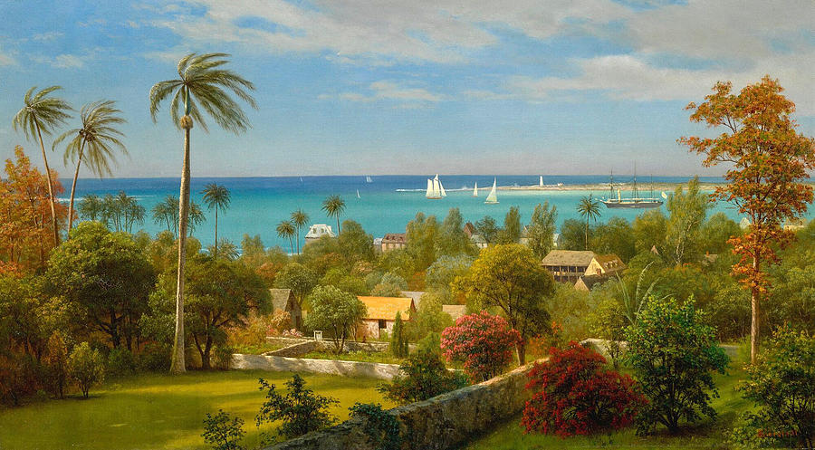View of Nassau the Bahamas Painting by Albert Bierstadt