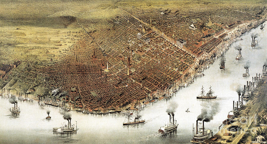 View Of New Orleans, 1885 Drawing by Currier and Ives