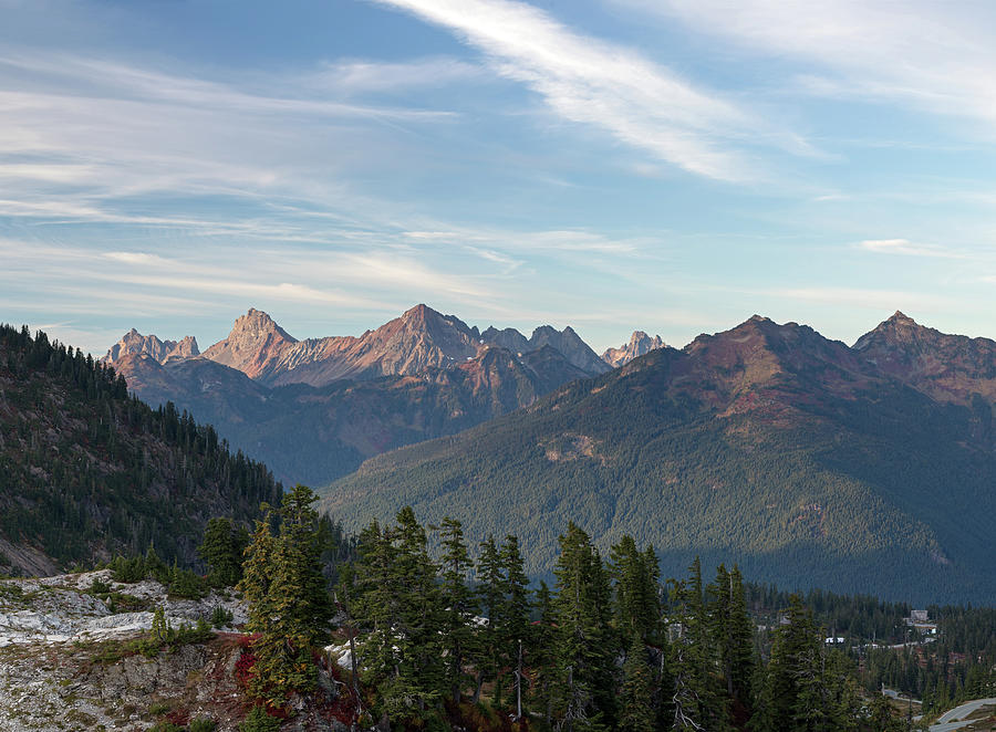 View of North Cascade Peaks on Canadian USA Border Photograph by Michael Russell