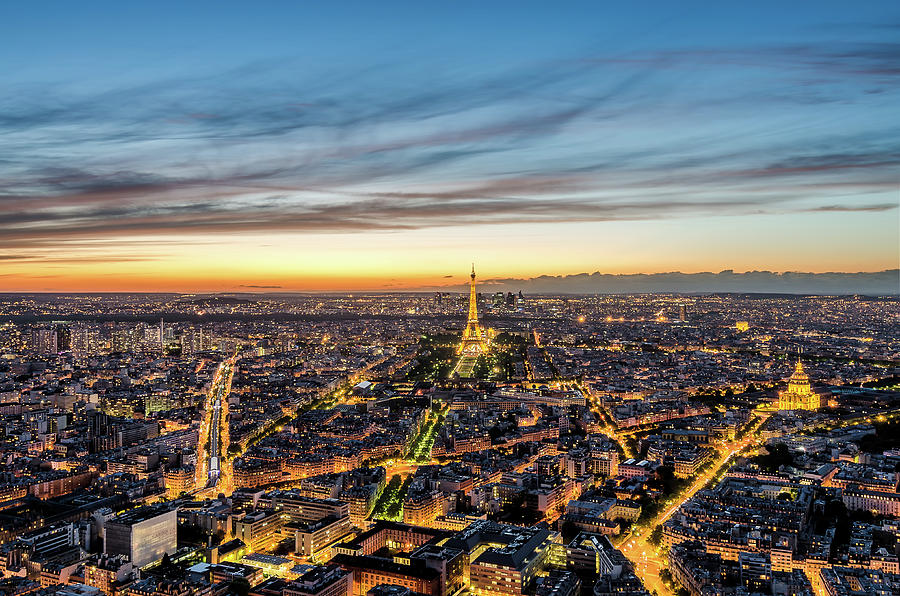 View of Paris and Eiffel Tower from Montparnasse Tower Photograph by Alexios Ntounas