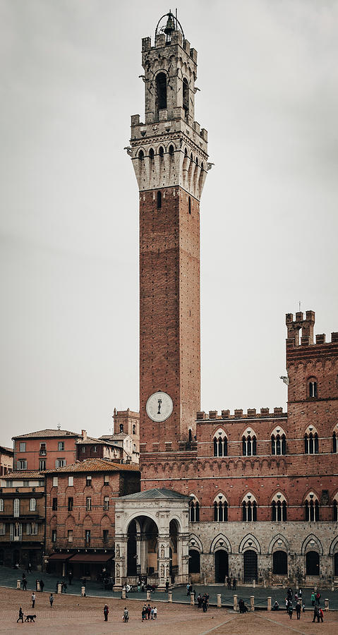 Architecture Photograph - View of Piazza del Campo in Siena Tuscany by Benoit Bruchez