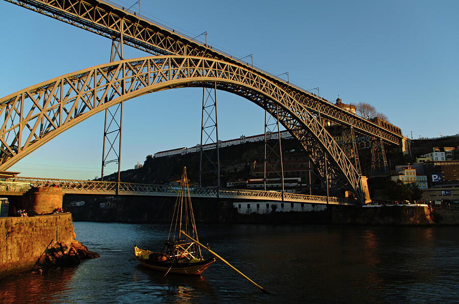 View of Porto bridge from the riverside Photograph by Angelo DeVal