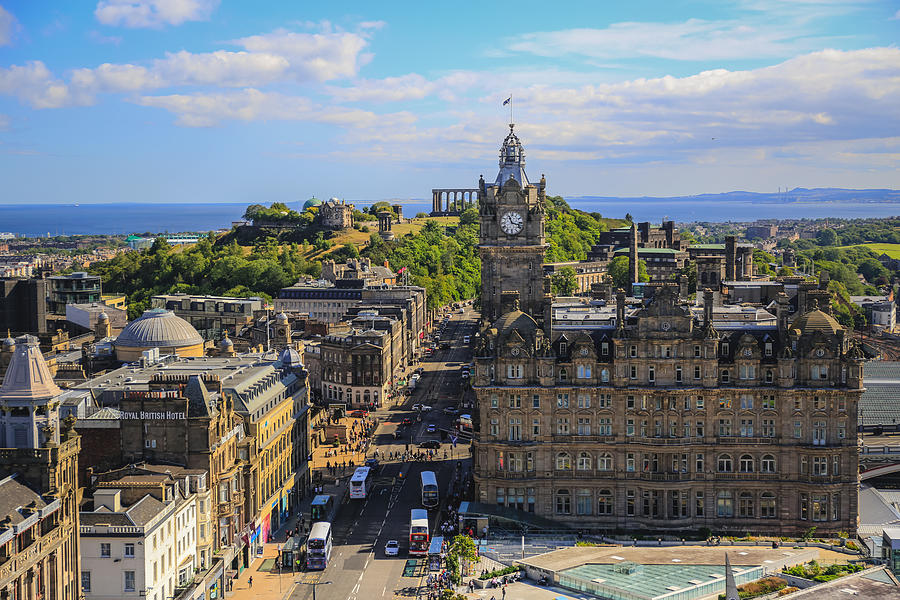 View of Princes Street from Scott Monument, Edinburgh, Scotland Photograph by Lingxiao Xie
