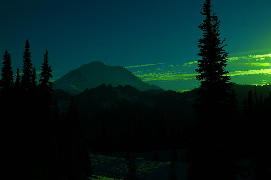 View of Rainier near sundown  Photograph by Jeff Swan