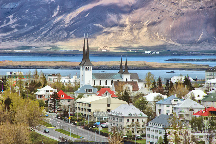 View of Reykjavik with Hateigskirkja Photograph by larigan - Patricia Hamilton