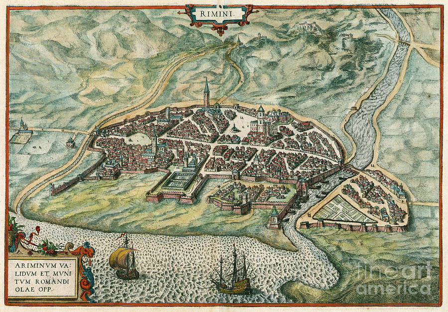 View Of Rimini, 1588 Drawing by Georg Braun and Franz Hogenberg
