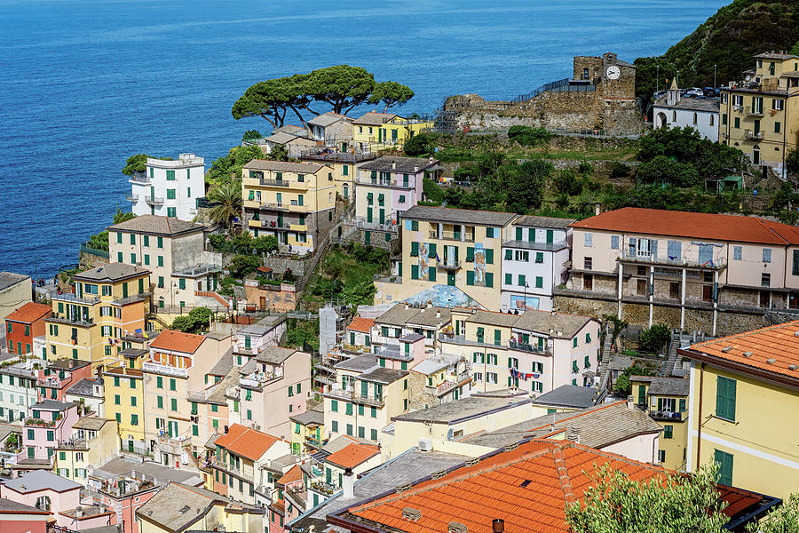 View of Riomaggiore Cinque Terre Italy Photograph by Joan Carroll