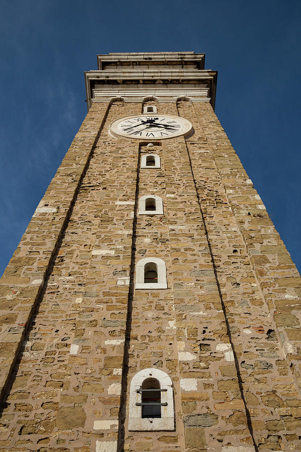 View of Saint Georges campanile in Piran Photograph by Ian Middleton