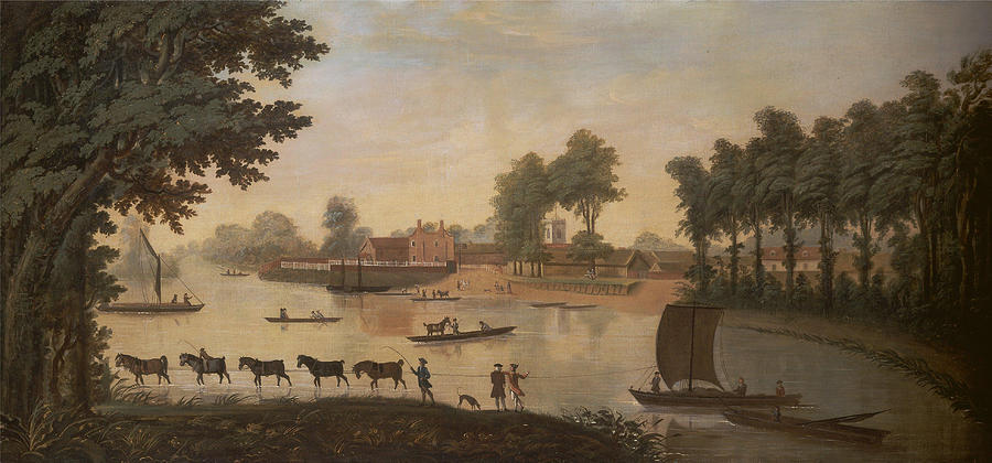 Unknown Artist Painting - View of Shepperton on the River Thames  by Unknown artist