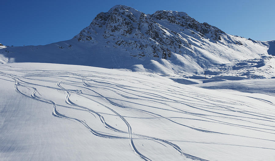 View Of Ski Tracks In La Plagne, France Photograph by Mike Harrington