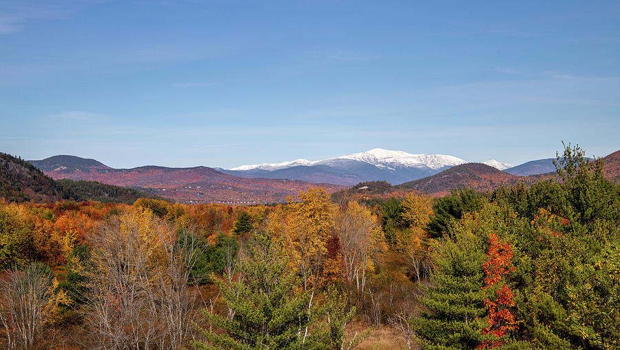 View of Snow Covered Mount Washington Photograph by Michael Saunders
