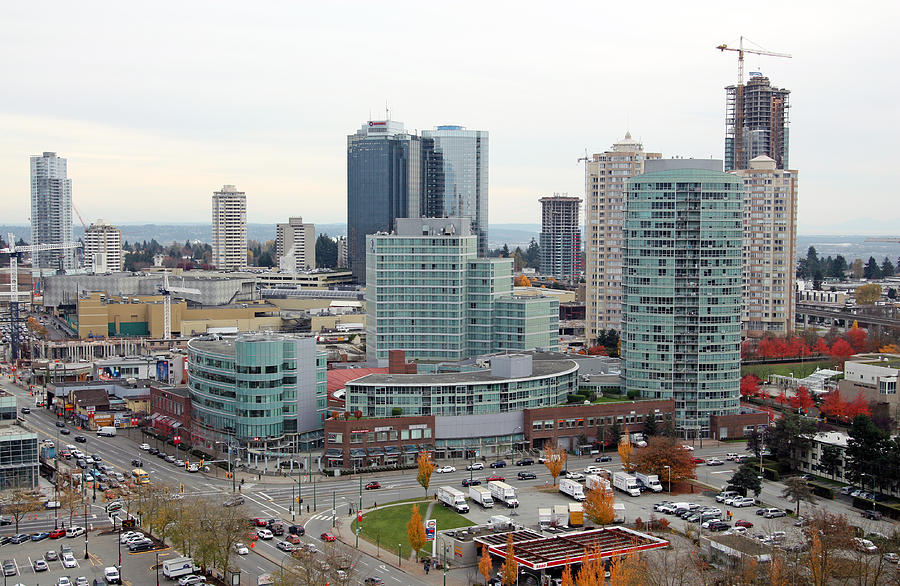 View of some Burnaby highrises and of Metropolis at Metrotowm Mall. Photograph by Marius_M_Grecu