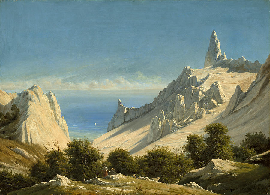 View of Sommerspiret, the Cliffs of Mon Painting by Georg Emil Libert