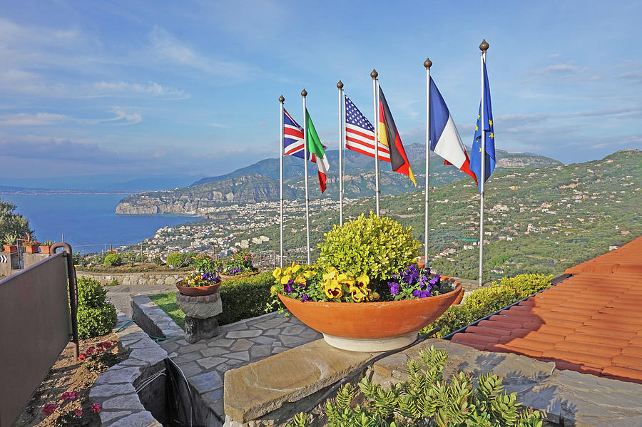 View of Sorrento With Flags  Photograph by Yvonne Jasinski