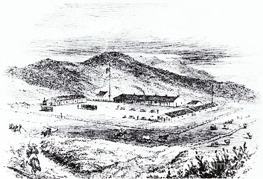 Spanish Colonial San Francisco California Presidio Military Fort, Golden Gate circa 1850 Drawing by Peter Ogden