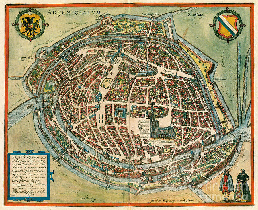 View Of Strasbourg, France, 1572 Drawing by Georg Braun and Franz Hogenberg
