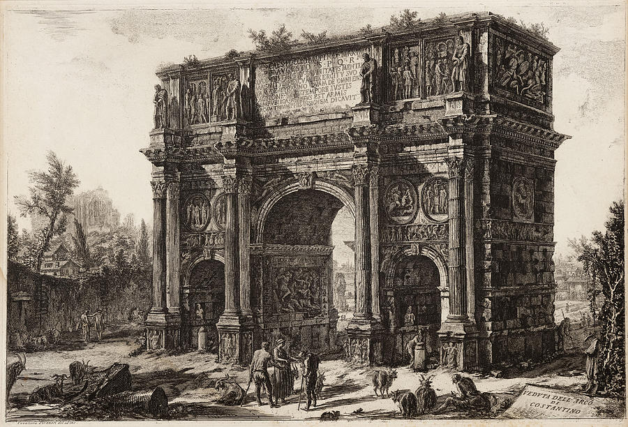 Giovanni Battista Piranesi Painting - View of the Arch of Constantine  Veduta dell   Arco di Costantino   by Giovanni Battista Piranesi