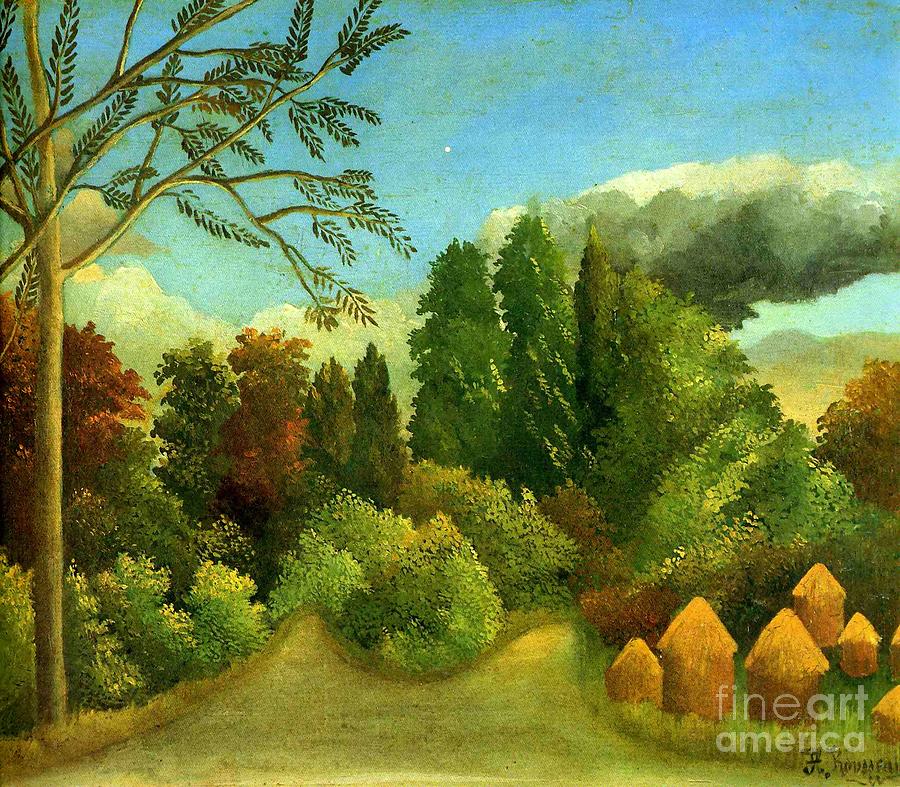 Henri Rousseau Painting - View of the Banks of the Oise by Henri Rousseau