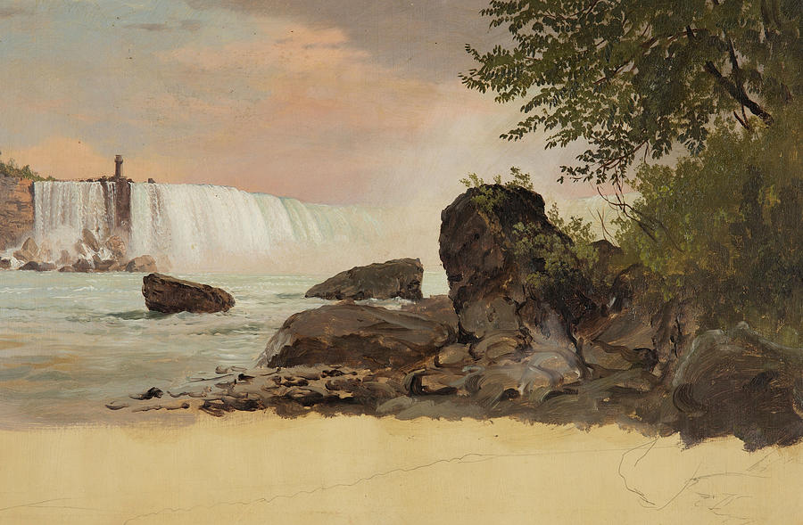 View of the Canadian Falls and Goat Island Painting by Frederic Edwin Church