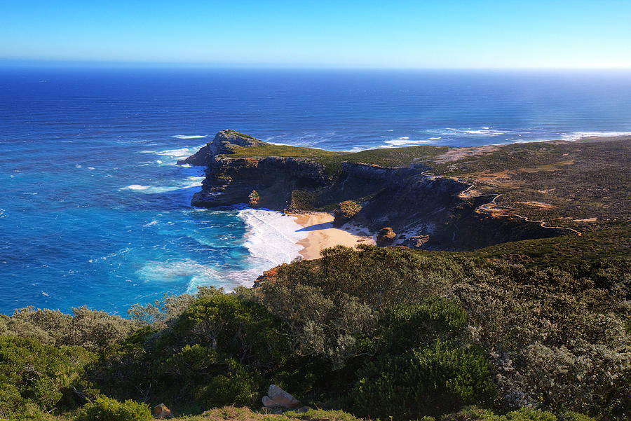 View of the Cape of Good Hope From the Coastal Cliffs Above Cape Point Overlooking Dias Beach, Cape Peninsula, South Africa Photograph by Artie Photography (Artie Ng)