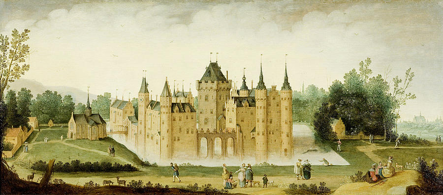 View of the Castle of Egmond aan den Hoef Painting by Claes Dirksz van der Heck