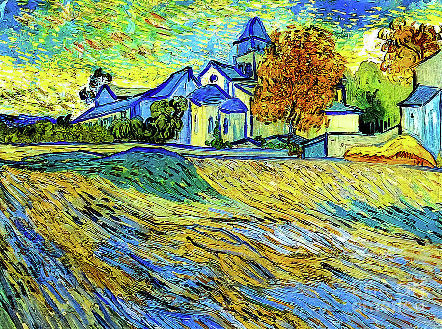 View of the Church of Saint Paul de Mausole by Vincent Van Gogh  Painting by Vincent Van Gogh