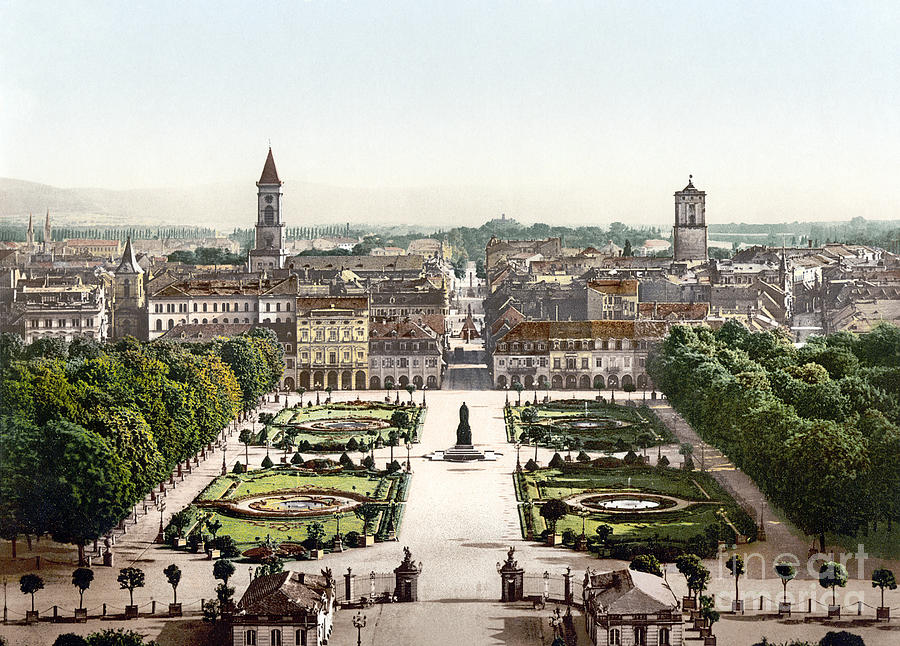 View of the city of Karlsruhe, Baden, Germany Photograph by Granger