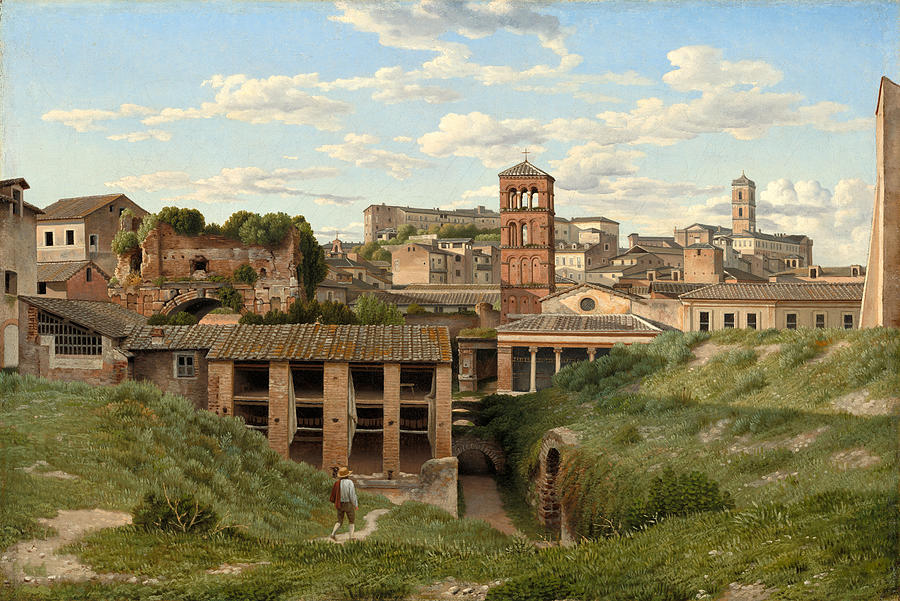 View of the Cloaca Maxima, Rome #5 Painting by Christoffer Wilhelm Eckersberg