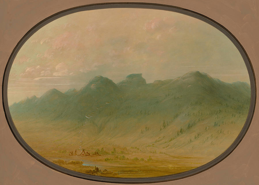 View of the Crystal Mountains Painting by George Catlin