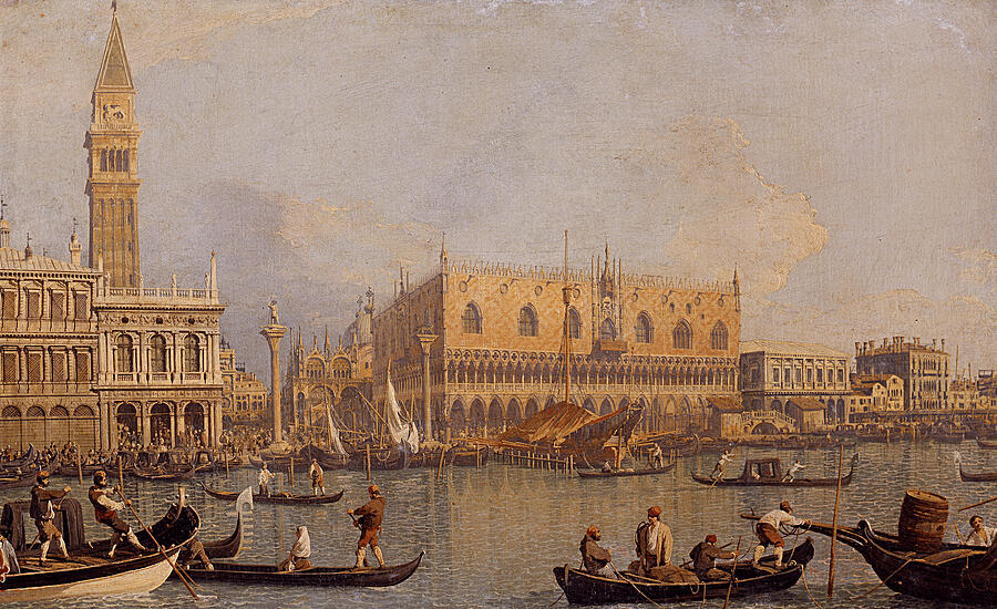 View of the Ducal Palace in Venice - Canal Canaletto Digital Art by Samuel HUYNH View of the Ducal Palace in Venice - Canal Canaletto Digital Art by Samuel HUYNH