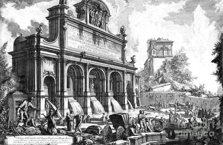View of the Fontana dellAcqua Paola in Rome, Italy Drawing by Giovanni Battista Piranesi