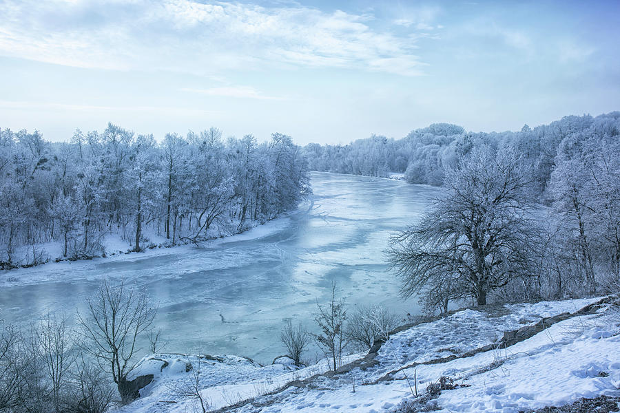 View of the frozen river Photograph by Iuliia Malivanchuk