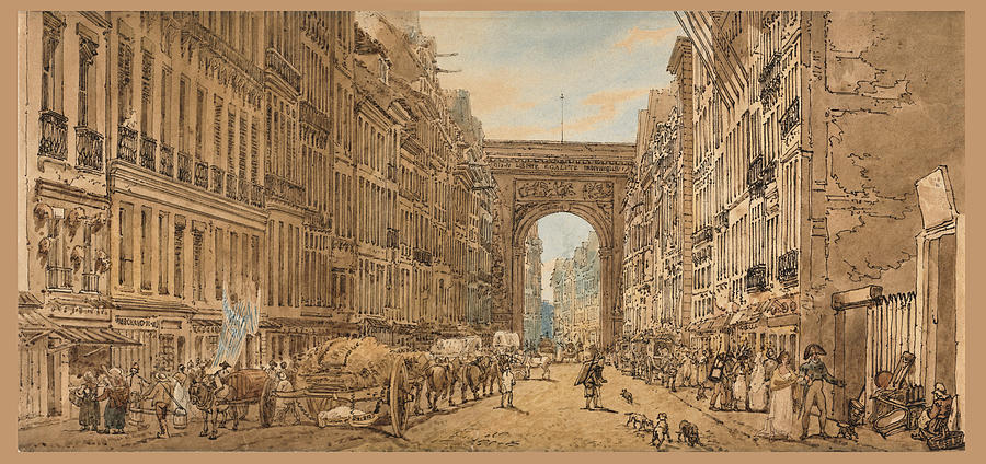 View of the Gate of St. Denis taken from the Suburbs Drawing by Thomas Girtin