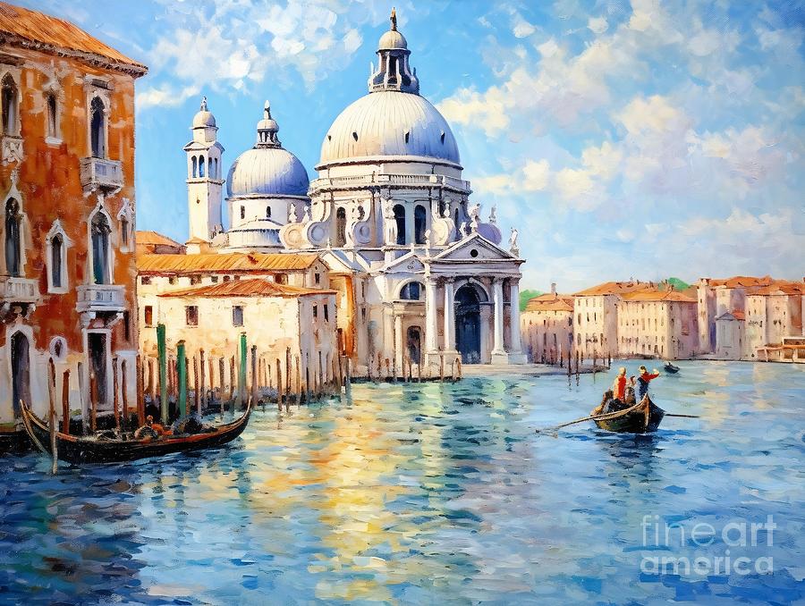 View Of The Grand Canal And The Church Of The Salute Painting By 