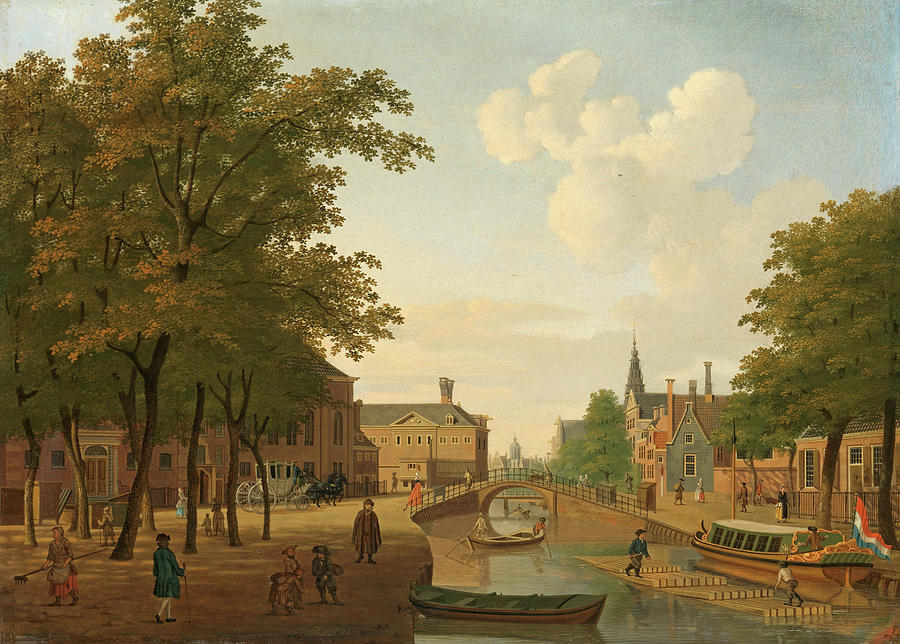 View of the Houtmarkt Painting by Hendrik Keun