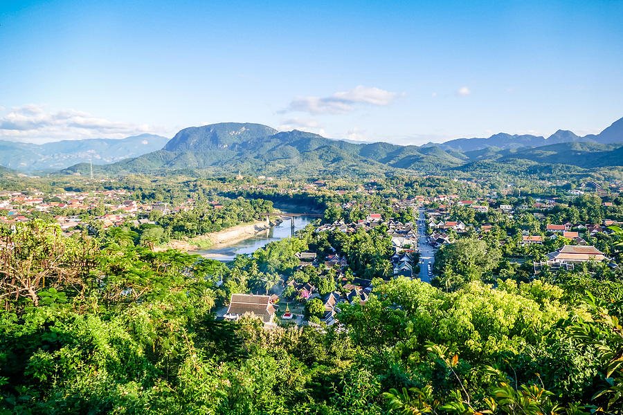 View of the Luang Prabang Sky line City Scape Photograph by Craig Hastings