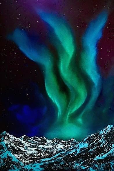 View of the Northern Lights Painting by Willy Proctor