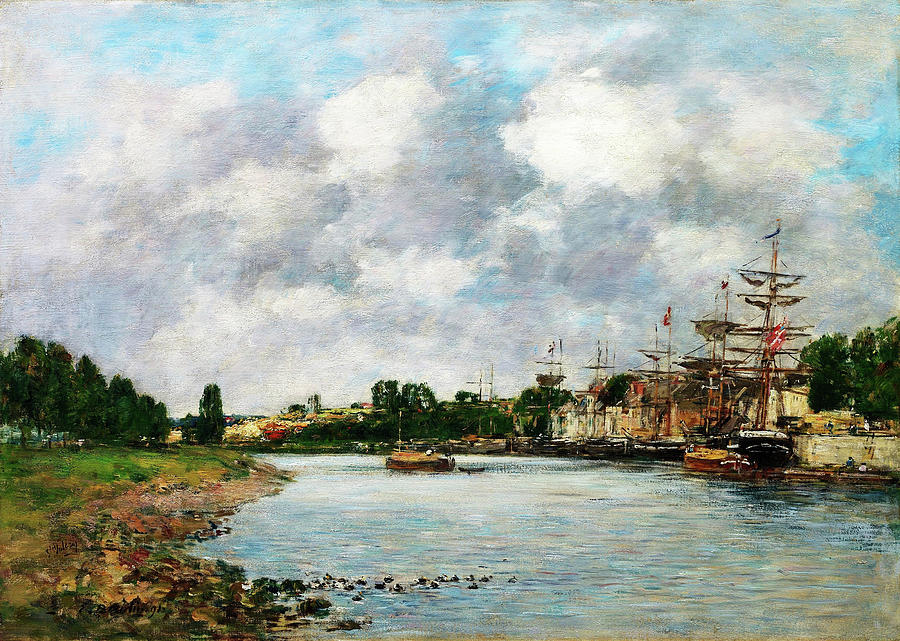Eugene Louis Boudin Painting - View Of The Port Of Saint, Valery-sur-somme - Digital Remastered Edition by Eugene Louis Boudin Eugene Louis Boudin Painting - View Of The Port Of Saint, Valery-sur-somme - Digital Remastered Edition by Eugene Louis Boudin