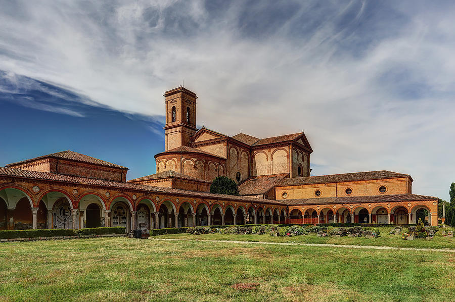 View of the Renaissance style Carthusian order church San Cristoforo alla Certosa also called the Certosa di Ferrara. Photograph by Davide Seddio