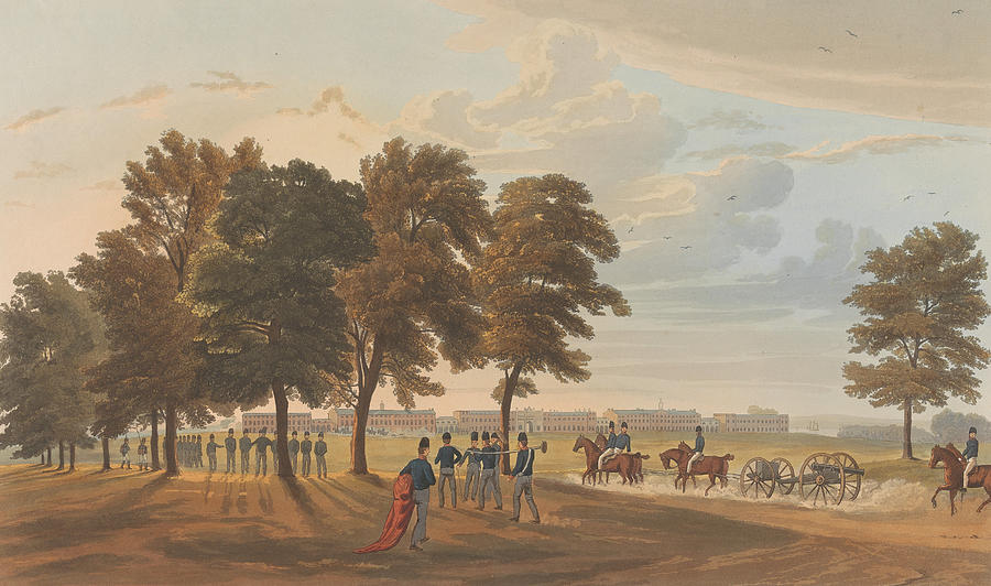 View of the Royal Artillery Barracks, Woolwich Relief by Robert Havell