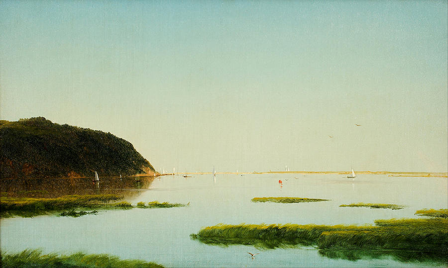 John Frederick Kensett Photograph - View of the Shrewsbury River, by John Frederick Kensett