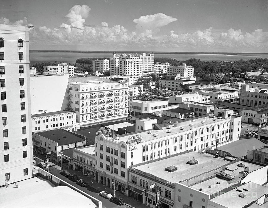 View of the skyline of Miami, 1942 Photograph by The Harrington Collection