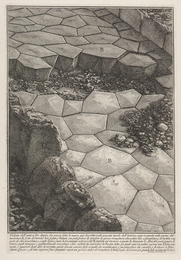 Giovanni Battista Piranesi Painting - View of the stone pavement of the Appian Way  Veduta dell antica Via Appia   from the series  Le Antichit   Romane   by Giovanni Battista Piranesi