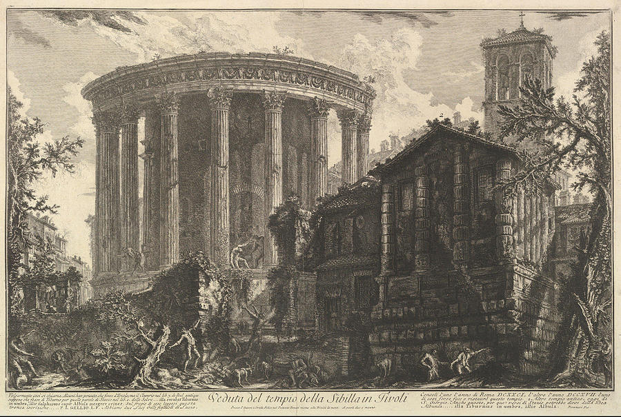 Giovanni Battista Piranesi Painting - View of the Temple of the Temple of the Sibyl at Tivoli  from Vedute di Roma  Roman Views   by Giovanni Battista Piranesi